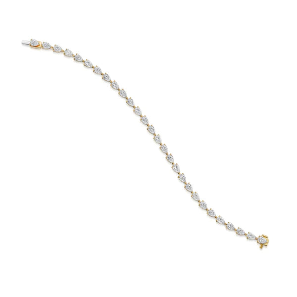 Pear Cut Diamond Tennis Bracelet in 18K Gold
