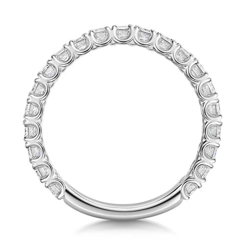 Emerald Cut Three Quarter Eternity Diamond Ring in 18K Gold or Platinum