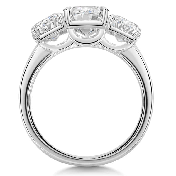Oval Trilogy Diamond Engagement Ring in Gold or Platinum