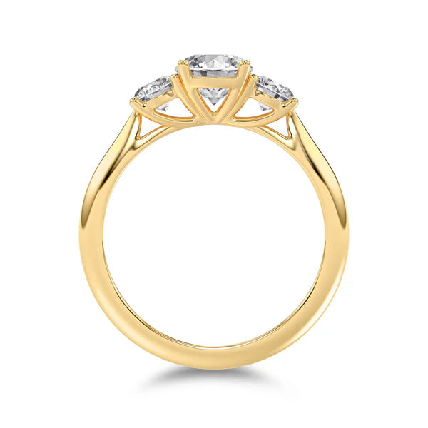 Oval Trilogy Diamond Engagement Ring in Gold or Platinum